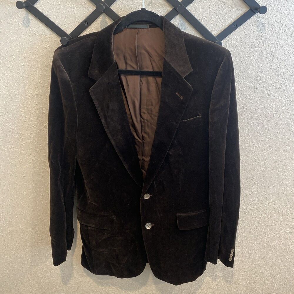 Egon Von Fursterberg Brown Velvet Blazer Size 40